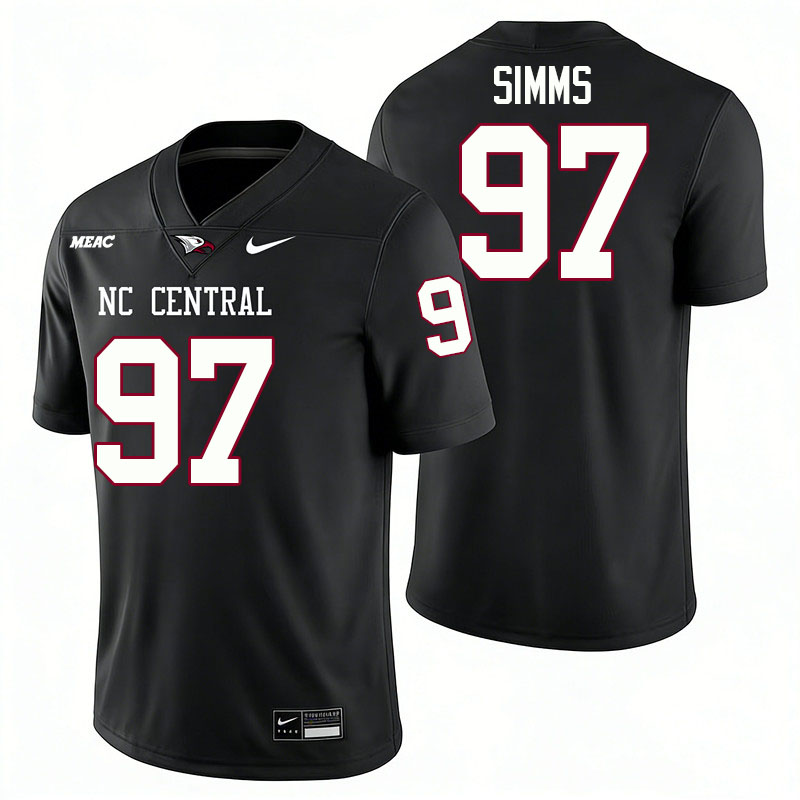 North Carolina Central Eagles #97 Wisdom Simms College Football Jerseys,Uniforms Stitched-Black